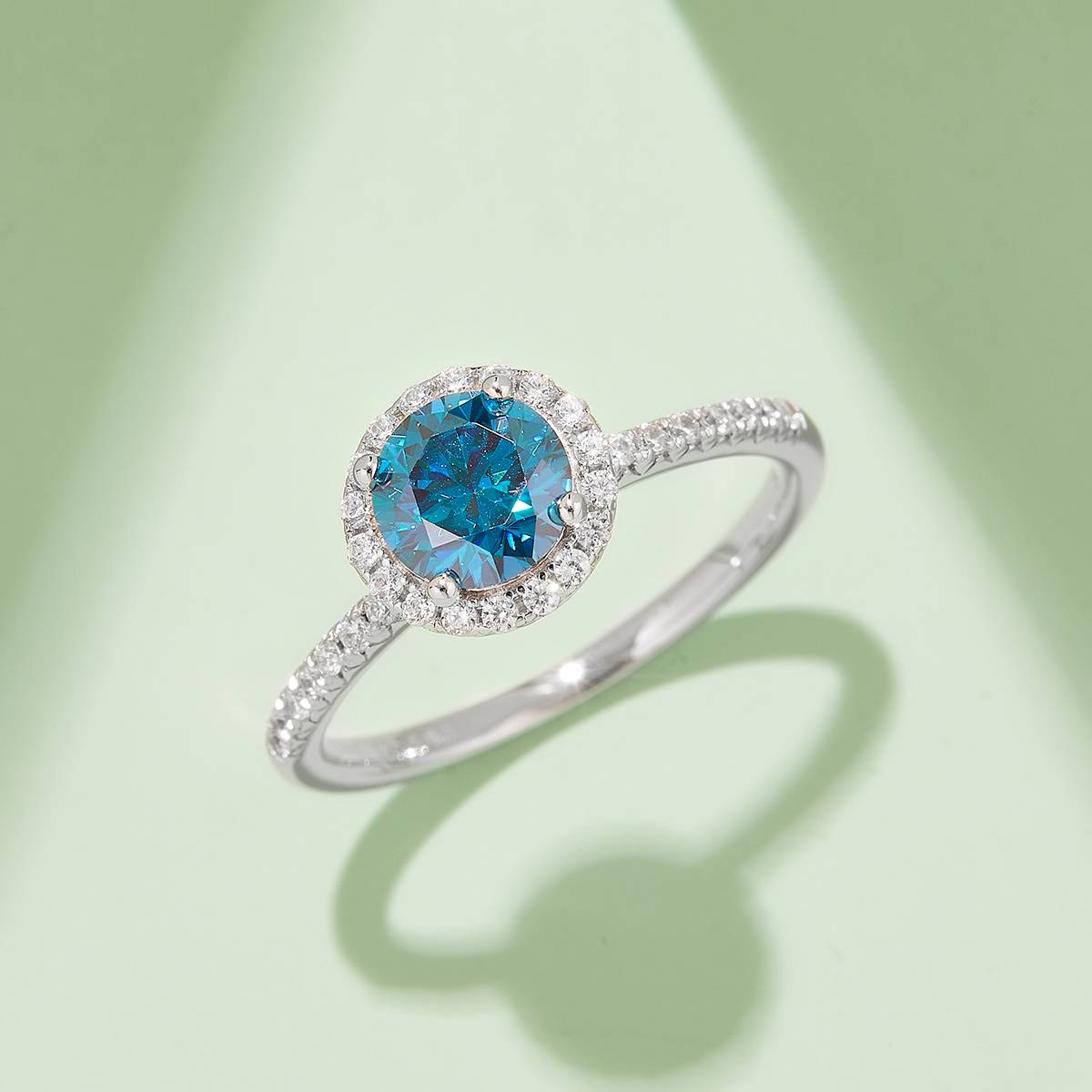 Classic round bag S925 silver plated platinum Moissanite women's ring 1 carat D-grade